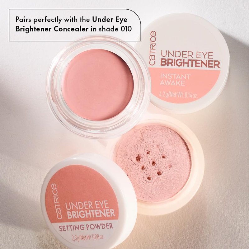 Catrice Under Eye Makeup Set - Brightening Concealer, Setting Powder & Puffs for Dark Circles | Light Rose