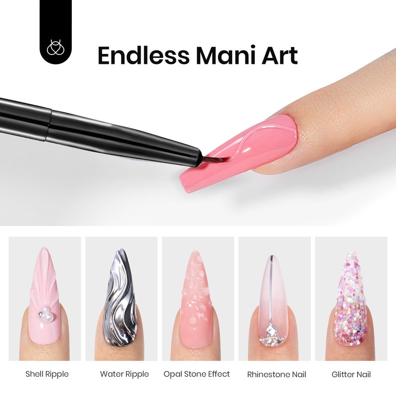 Beetles Hard Gel, 10 in 1 Large Capacity 60g Clear Scuplted Gel for Nail Extension,Sculpting & Overlays,Building,High Hardness with Nail Accessories for Pro Salon Use, LED & UV Lamp Needed