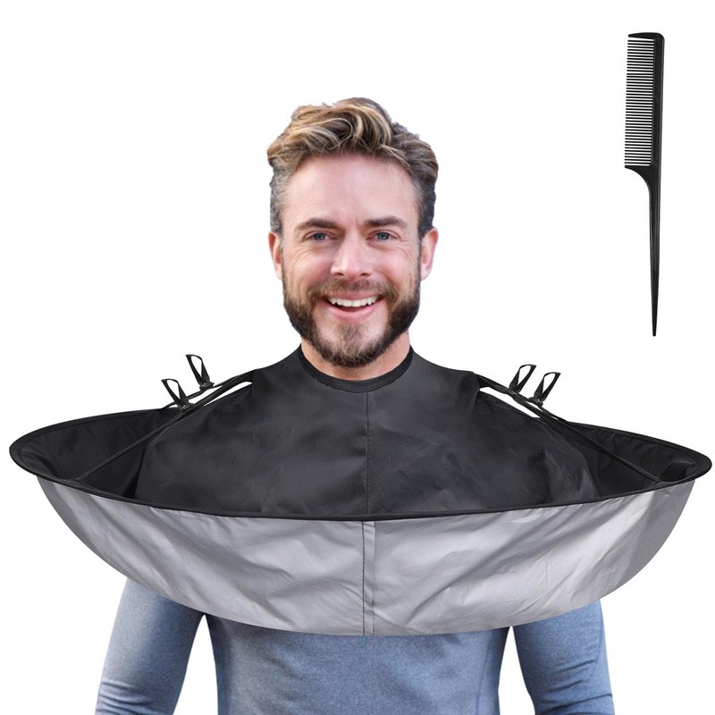 Lictin Hair Cloak - Black Waterproof Foldable Barber Cape Apron, Professional Haircut Cape with 1PCS Comb