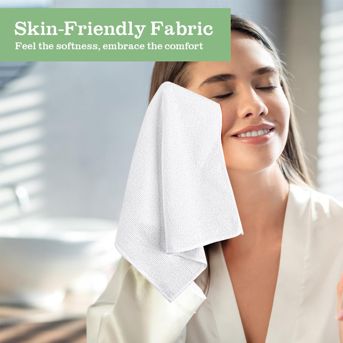 UNIMADE Washcloths Bulk - 100 Pack - Face Towels (12" x 12"), Highly Soft Wash Cloths and Hand Towels, Fast Drying Multi-Purpose Microfiber Cleansing Cloths for Bathroom, Hotel, Spa, and Salon - White