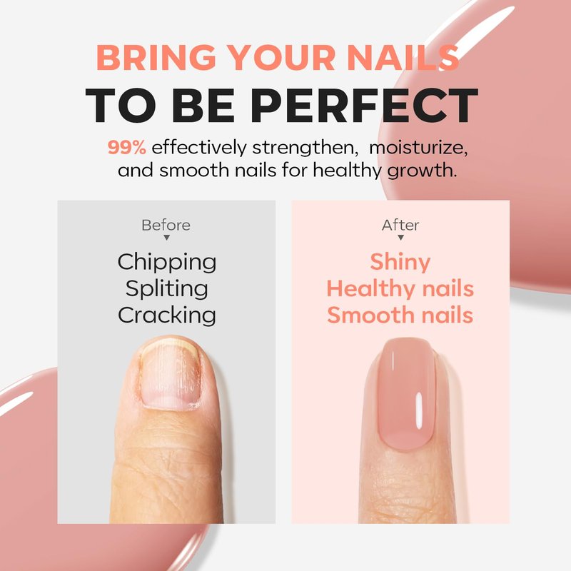 Nail Strengthener & Growth Hardener | Extra Strong Nude Polish for Damaged Nails - 15ml