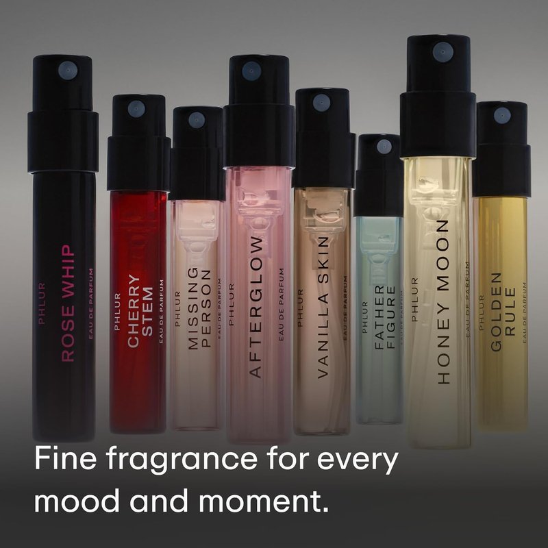 PHLUR Fragrance Discovery Set - 8pc Perfume Sample Set with Cherry Stem, Afterglow & Honey Moon | 2mL Mini Fine Fragrance Samples
