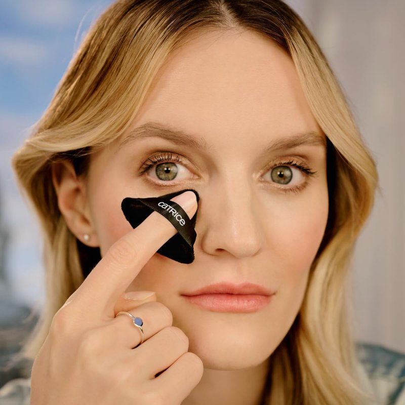 Catrice Under Eye Makeup Set - Brightening Concealer, Setting Powder & Puffs for Dark Circles | Light Rose