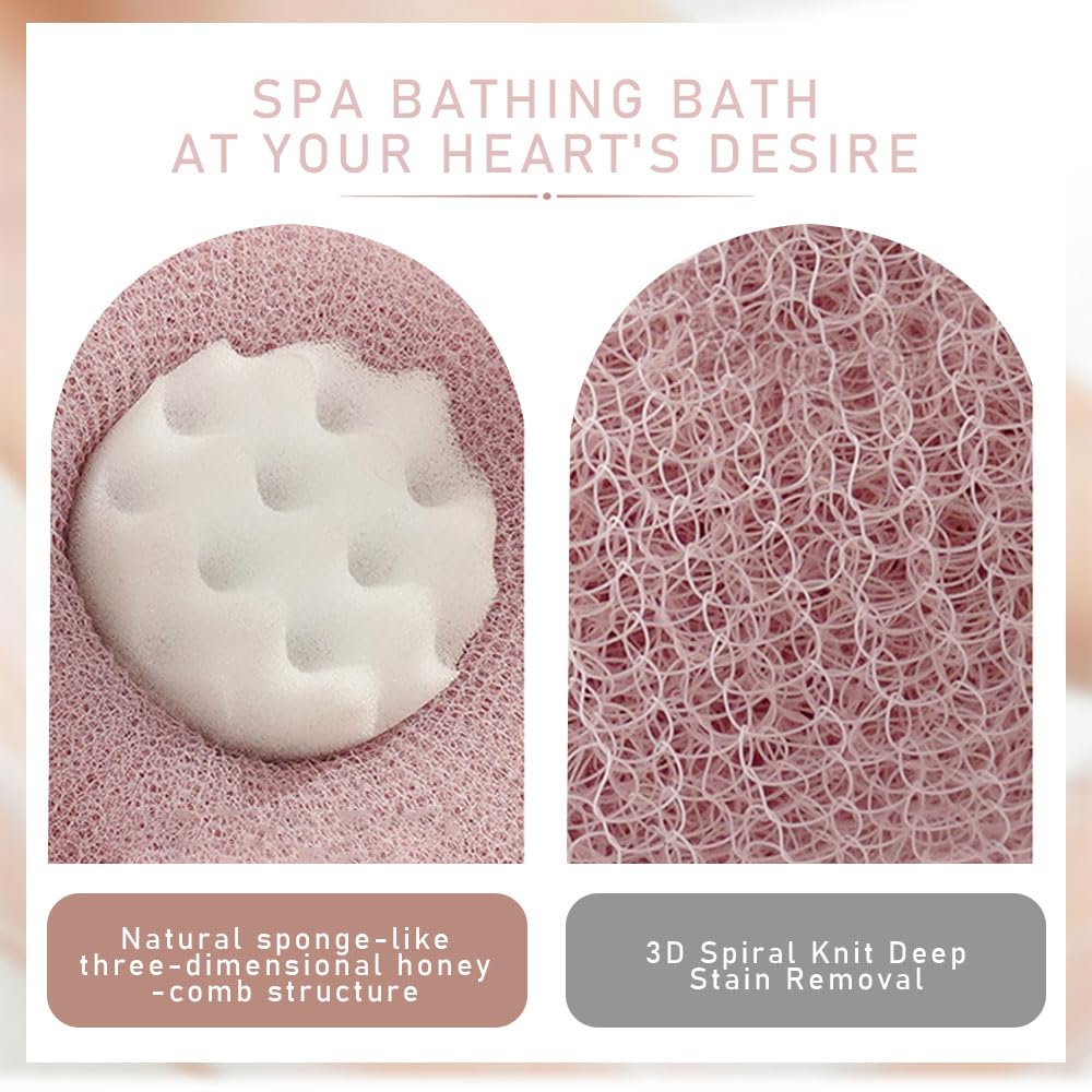 Super Soft Sunflower Suction Cup Bath Ball, 3D Exfoliating Body Bath Sponge for Adults and Children, Women and Men, Skin Friendly Sponge Mesh Pouf Shower Cleaning Brush (Purple+Green)