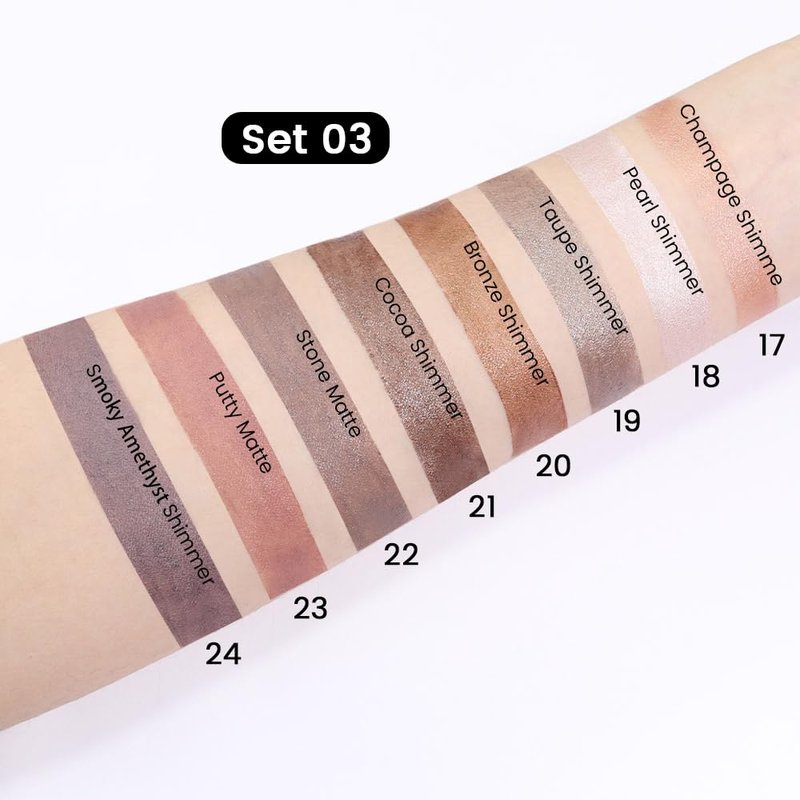 Skiennix 8-Piece Cream Eye Shadow Brightener Stick Set - Shimmer & Matte Shades for Mature Skin