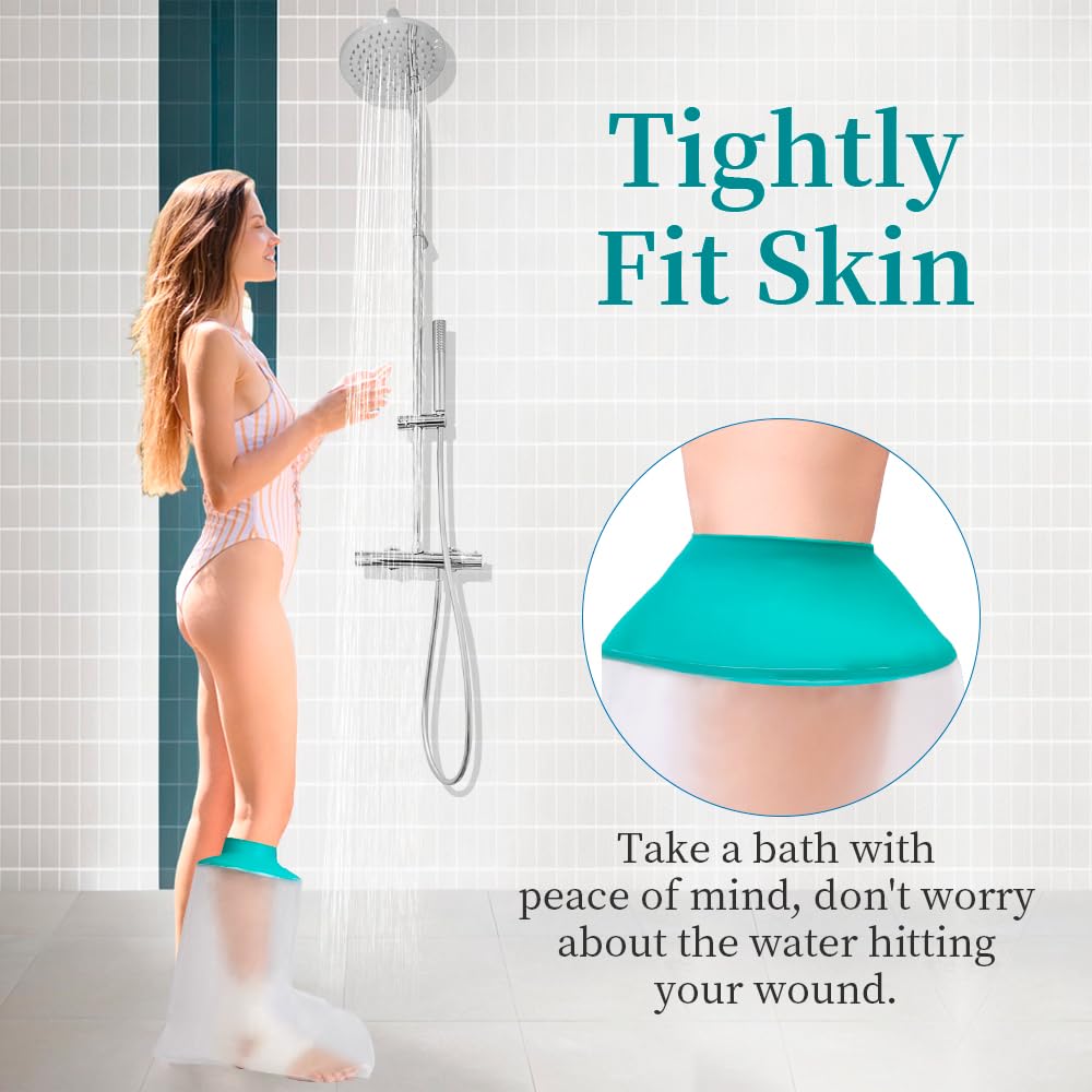 CIVJET Cast Covers for Shower Leg, Waterproof Cast Cover for Showering, Cast Protector for Shower Leg Adult, Shower Boots for Foot after Surgery, Ankle, Foot (Diameter - 7.9")