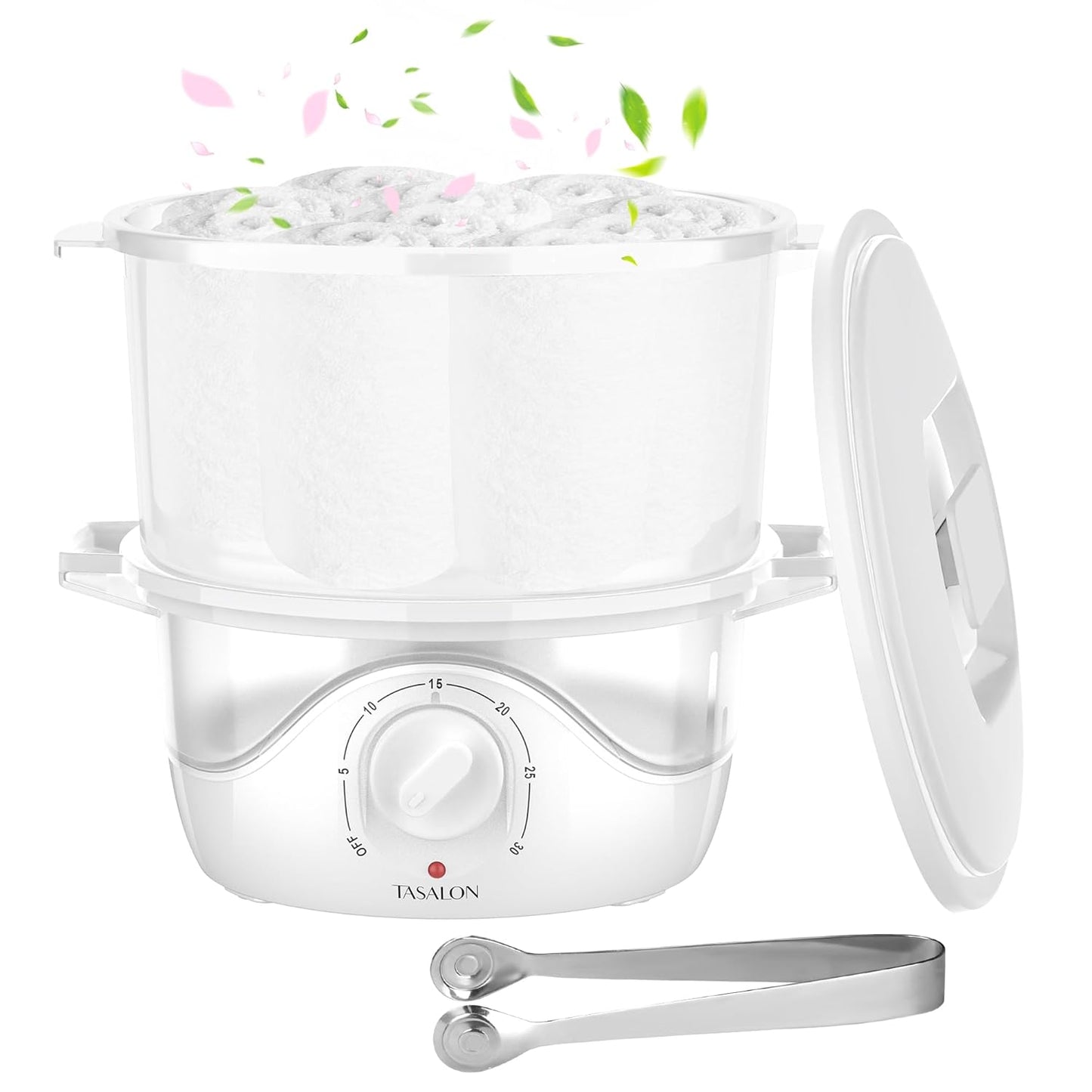 TASALON White Hot Towel Steamer - Quick Heating Facial Towel Warmer | Portable Spa Equipment with Aromatherapy