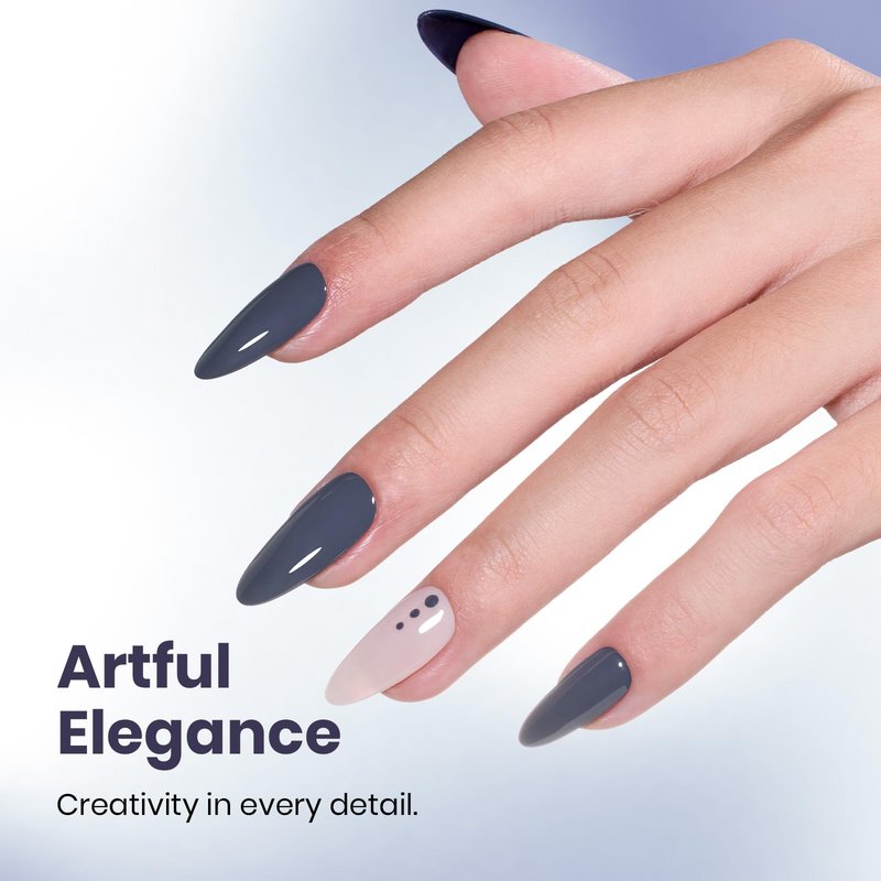 beetles Dark Grey Gel Polish - 15ML Crown Navy Blue Dark Gray Borealis Gel Polish Soak Off Nail Art Manicure Salon DIY Uv Lamp Nail Design Decoration at Home