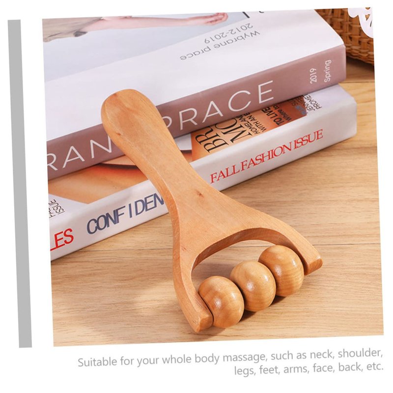 GLEAVI 3pcs Massage Hand Roller ：Massagers for Neck Wooden Massager Tool Massage Stick Roller Compact Shoulder Massager Rolling Foot Massager Facial Massager for Face and Neck