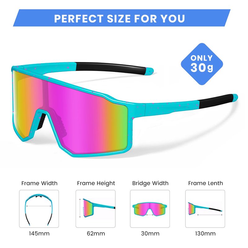 Polarized Kids Sunglasses, UV400 Protection Baseball Sunglasses for Youth Boys Girls, Softball Cycling Running Sports Glasses