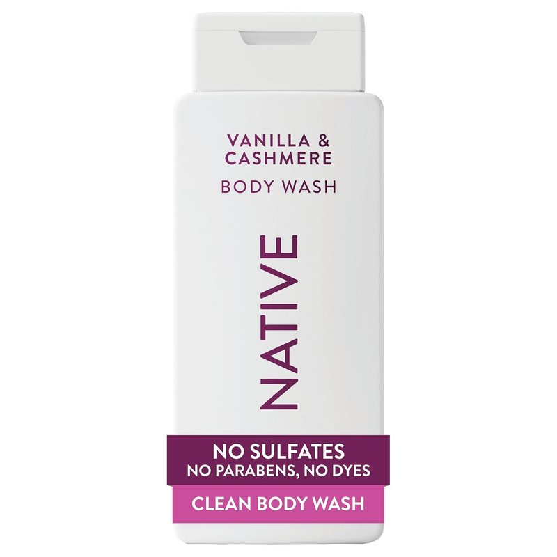 Native Body Wash Contains Naturally Derived Ingredients | For Women & Men, Sulfate, Paraben, & Dye Free Leaving Skin Soft and Hydrated |Vanilla & Cashmere 18 oz