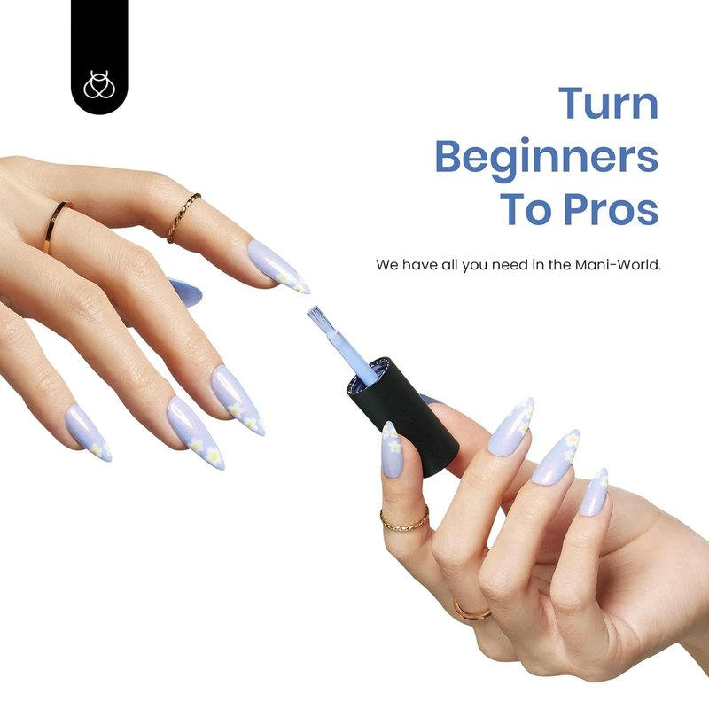 Beetles Periwinkle Gel Nail Polish - Dreamy Blue Pastel Shades | 15ml Soak Off UV Nail Art for DIY Manicure