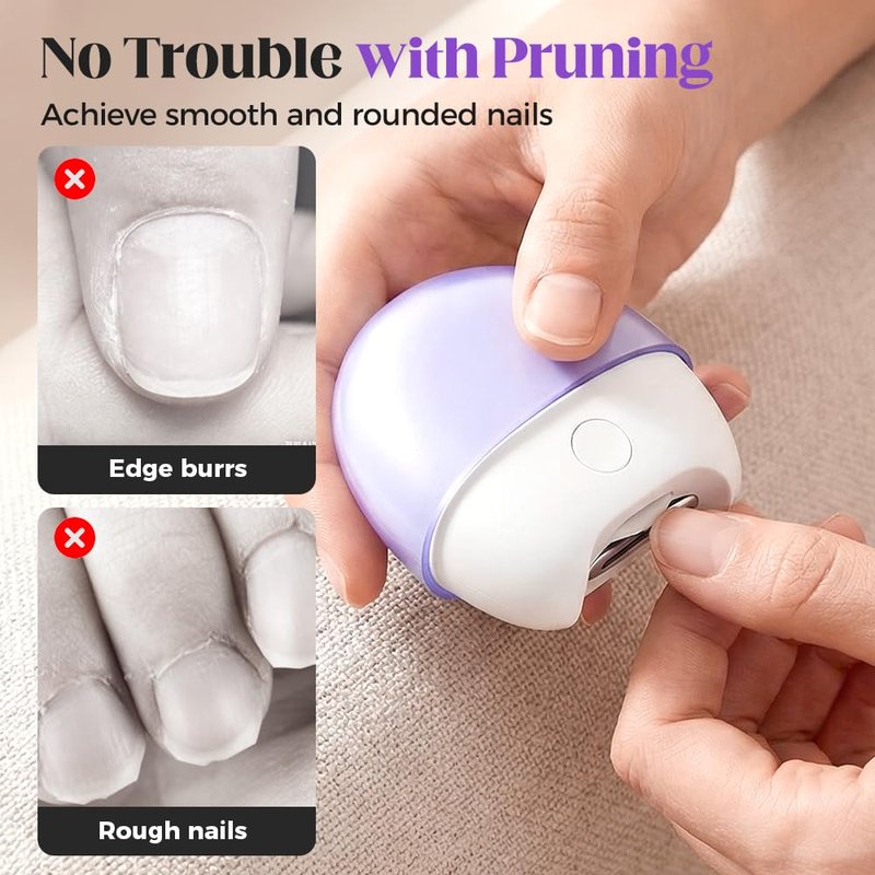 3 in 1 Automatic Electric Nail Clipper, 2026 New Nail Trimmer with Light & Nail Scraps Storage, Quiet Electric Toenail Clippers for Seniors Adults (White)
