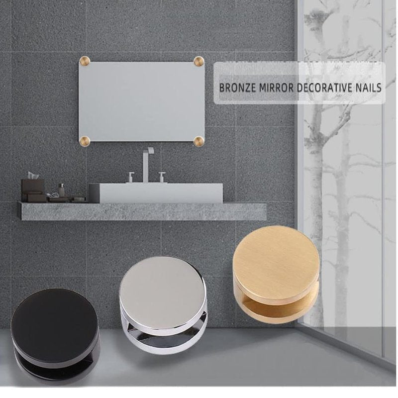 4Pcs Mirror Glass Clips Aluminum Glass Shelf Clamp Mirror Mounting Clips Mini Mirror Support Bracket Mirror Wall Holder Clips,Fitting for 5-11mm Thick Mirror(Silver)