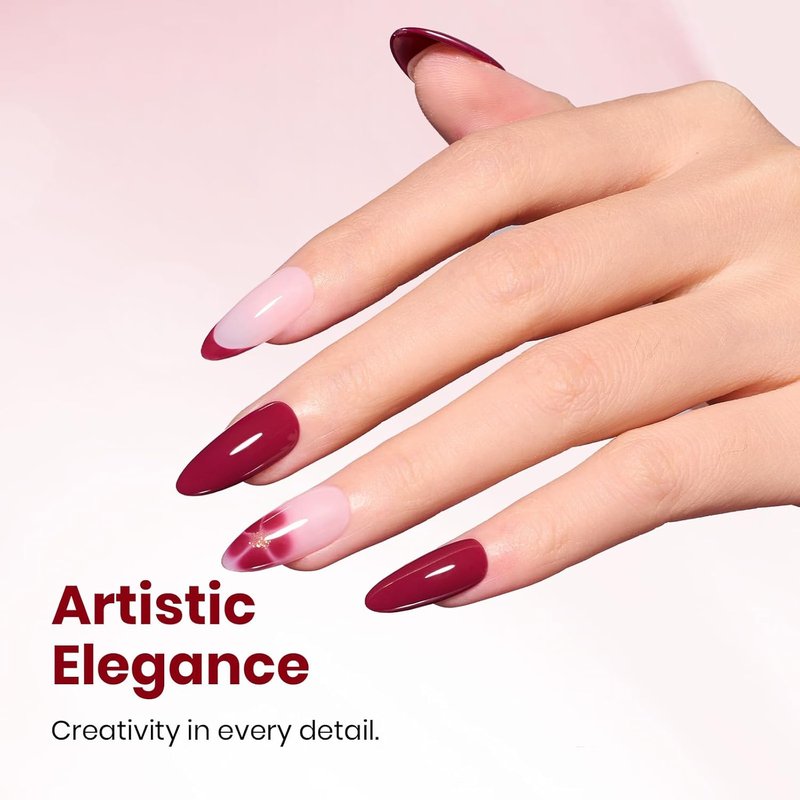 Burgundy Red Gel Nail Polish - Long-Lasting Soak Off UV/LED | 15ML Wine Color for DIY Manicure