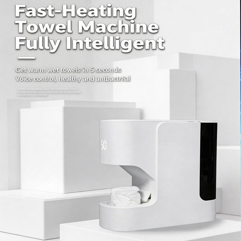 Automatic Hot Towel Dispenser by [Brand Name] - Adjustable Temperature & 5-Second Heating | Ideal for Spa, Salon, Home Use (Includes 1 Barrel of 20 Towels)
