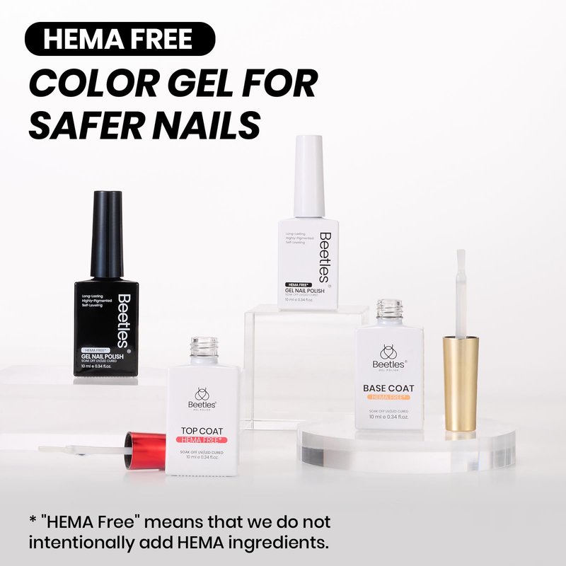 Beetles Black White Gel Polish - Twin Dialogue Collection, 4pc 10ML French Nails HEMA-FREE Black and White Colors with Base Top Coat Uv LED Lamp Salon DIY at Home Nails
