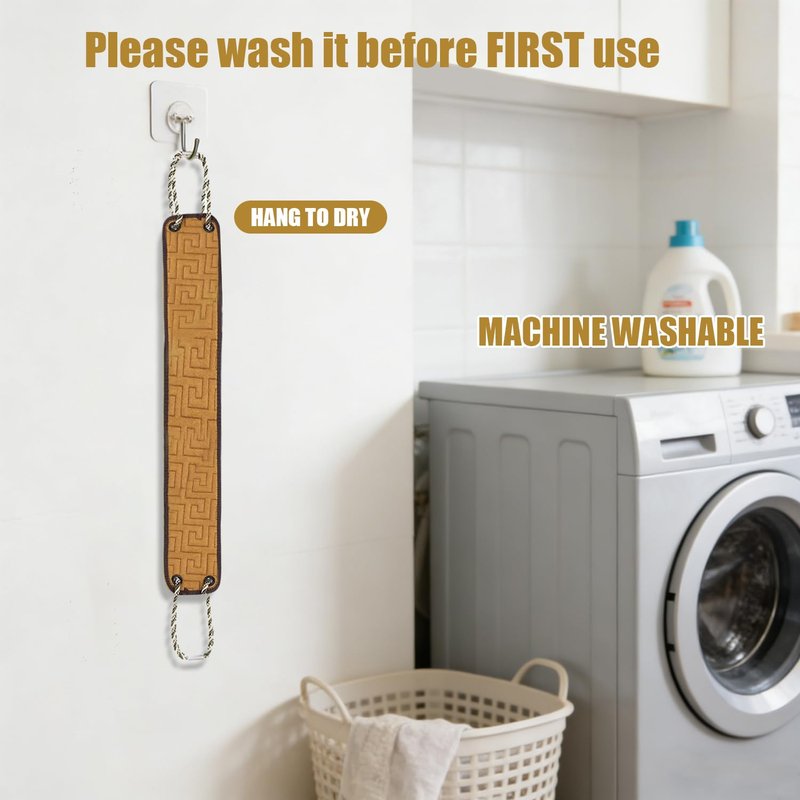 Back Scrubber with Handles, 38 Inches Exfoliating Shower Towel Body Scrubber for Men Women, Double-Sided Back Exfoliator Body Cleaner to Scrub Your Skin, Back Washer for Shower, Bath Scrubber for Body