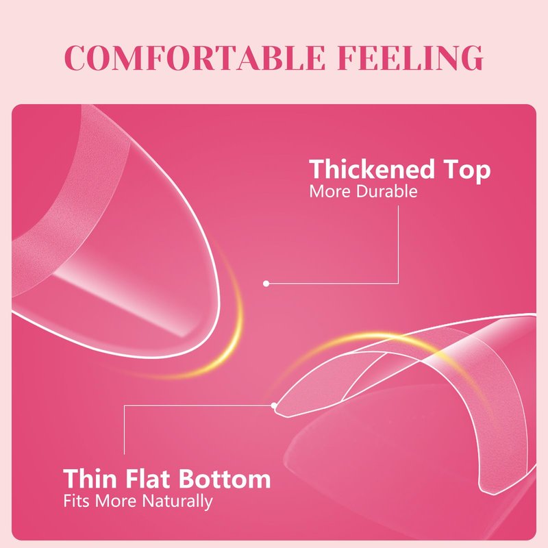LIONVISON Short Almond Nail Tips Half Cover, 600PCS Extra Short Almond Soft Gel Nail Tips, Pre-shaped Clear False Nails with Handles for Acrylic Nail Salon with Box 12 Sizes