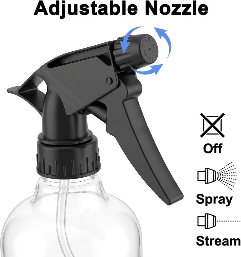 Bekith 8 Oz Empty Plastic Spray Bottles - 12 Pack with Adjustable Trigger Sprayers for Versatile Use