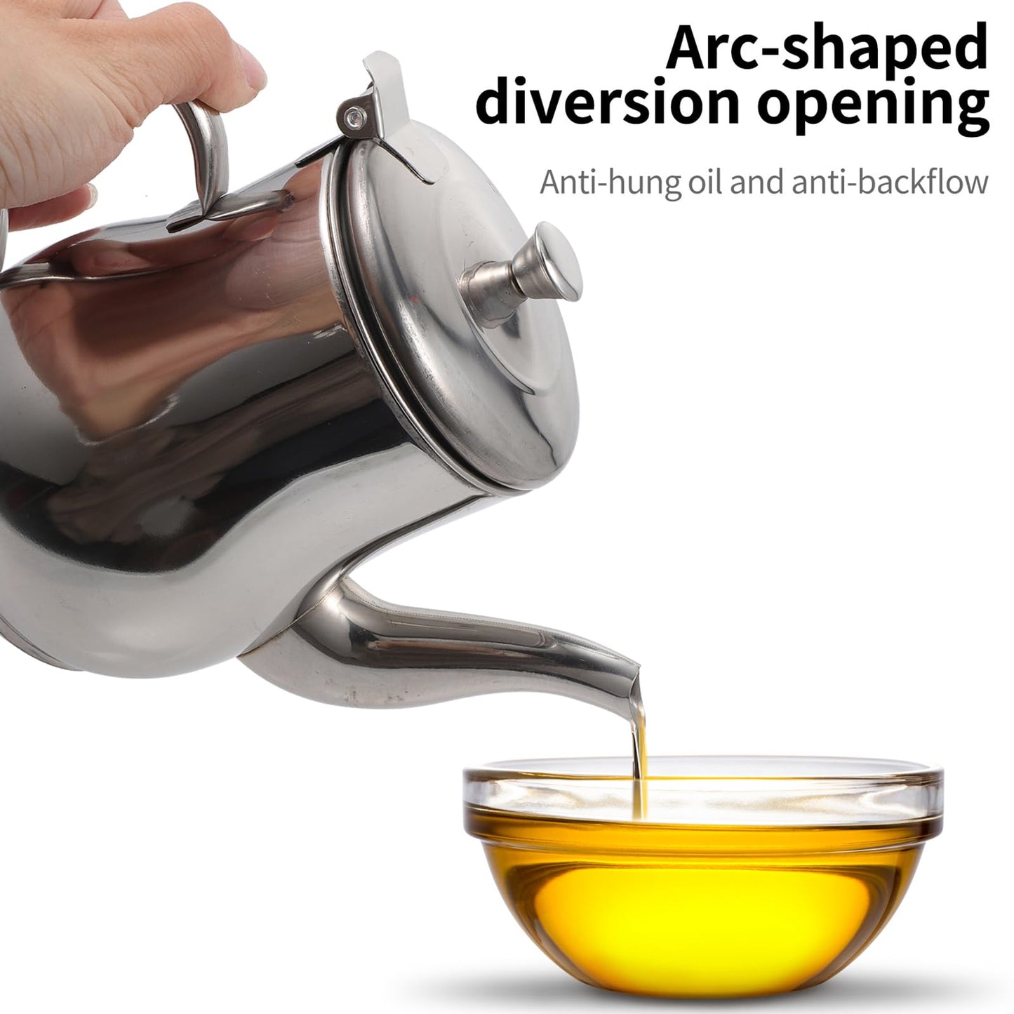Hemoton Stainless Steel Oil Strainer Pot,Bacon Grease Container with Strainer,Oil Pot Dispenser,Grease Storage Can, Storage Container for Kitchen Cooking Frying Fat Keeper