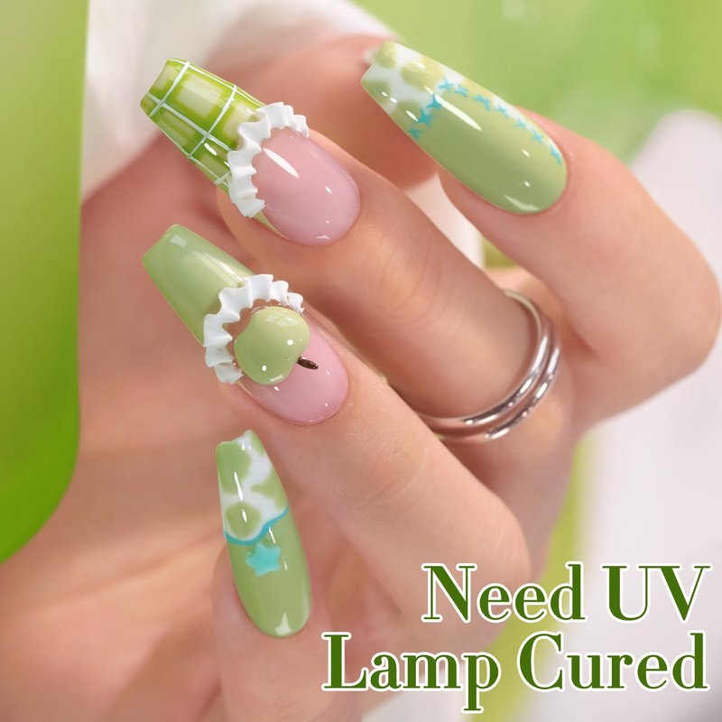 Double Rhythm 15ML Gel Nail Polish Pure Sheer Same Color Same Bottle Soak Off Gel Polish Art Manicure Salon DIY at Home for Women (Stone Green-A1787)