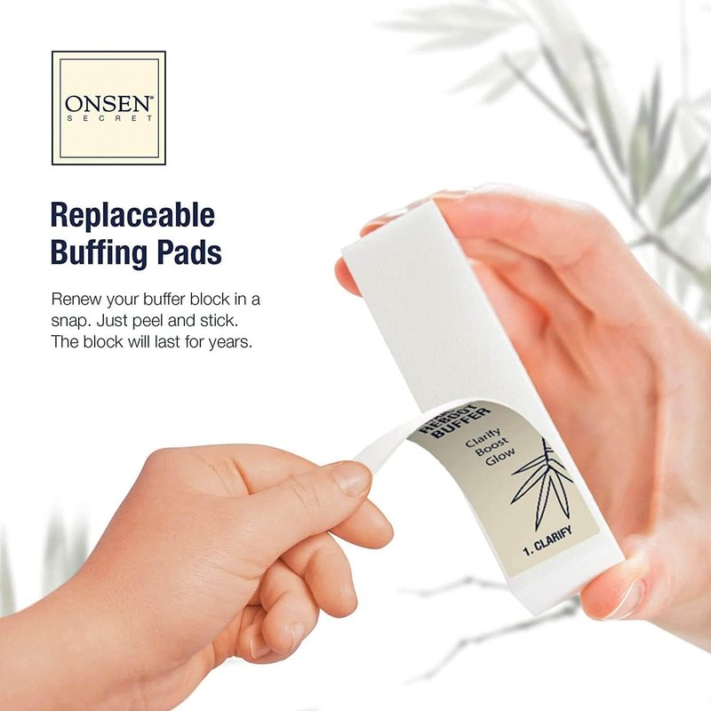Onsen Secret Nail Care Kit - w/Cuticle Care Serum, Japanese Nail Buffer and Shine Kit - Strengthening & Shining - Spa-Quality Manicure - Organic Ingredients - Long-Lasting Shine - Easy & Safe - 1pk