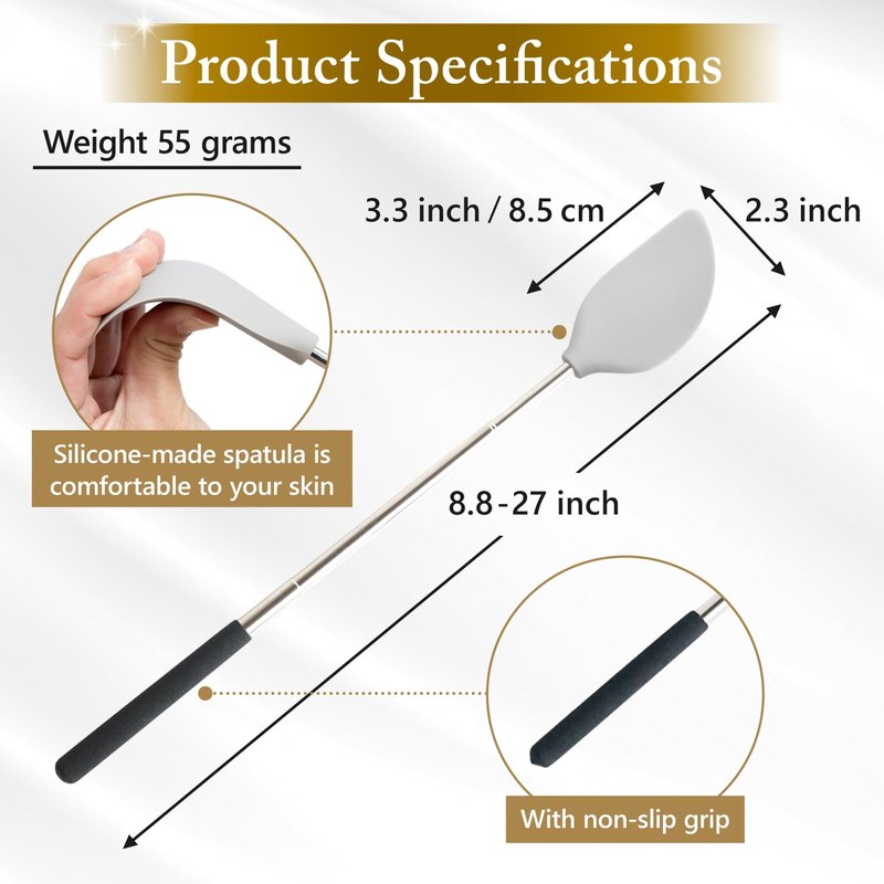 FieldSora Cream Applicator for Back Telescopic Easy to Clean Applies Creams, Sunscreens, and Ointments (Accurate Application)