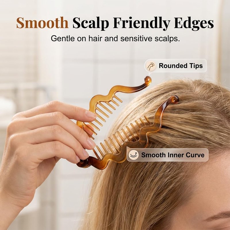 Large Banana Hair Clips for Women, 4PCS Premium Resin No Crease Banana Clips, Strong Hold, Non-Slip Ponytail Bun Holders, Matte Tortoise & Leopard Hair Accessories for Women, All-Day Comfort