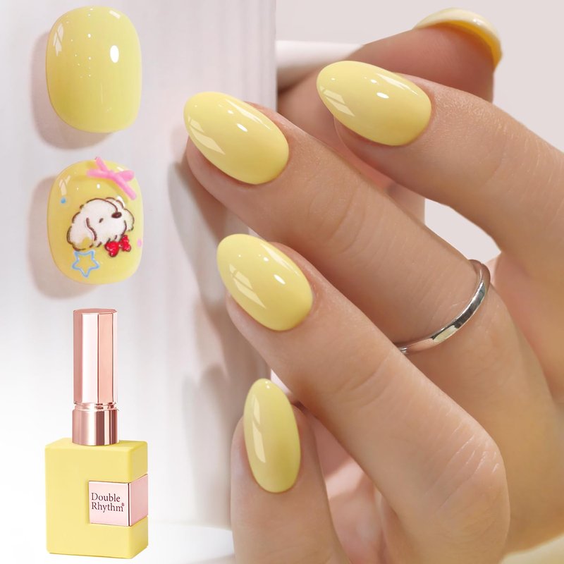 Gel Nail Polish - Double Rhythm 0.5 Oz Translucent Light Milky Pastel | Cream Yellow A1064 for DIY Manicure