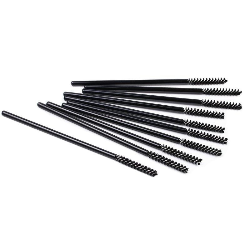 Mini Disposable Skinny Mascara Wands 50pcs Micro Eyelash Brush Small Makeup Brush Applicators Eyebrow Spoolies (Skinny-P-Black-50)