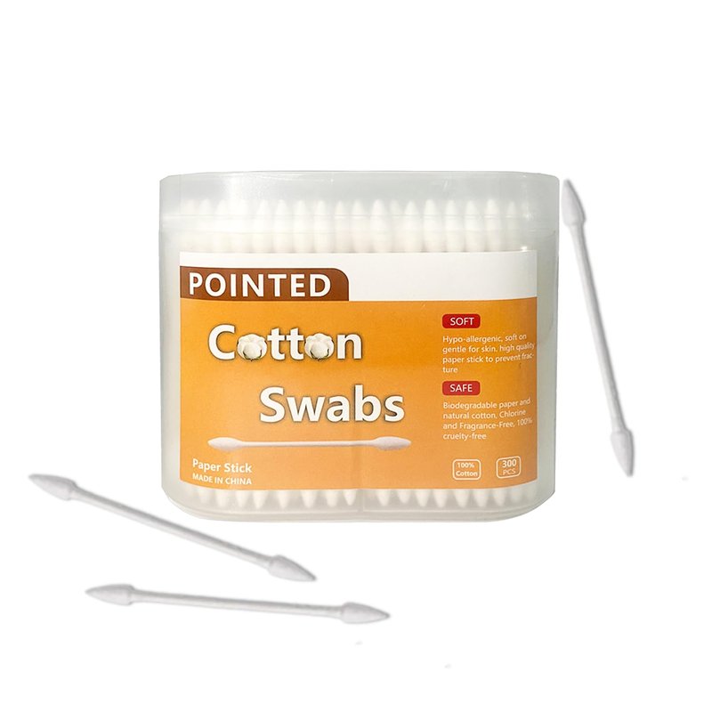 Pointed Cotton Buds,Precision cotton swabs for Personal care, Makeup, Cleaning 300pcs