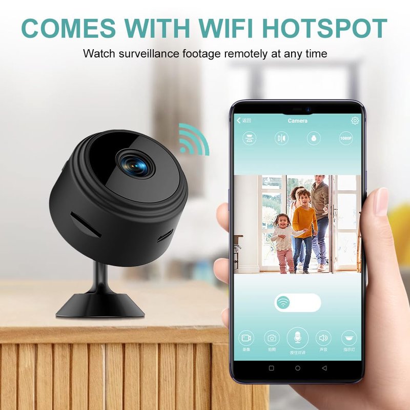 Honey Tour Small Pet Camera, Indoor WiFi 1080P Dog & Cat Security Camera Long Distance for Pets
