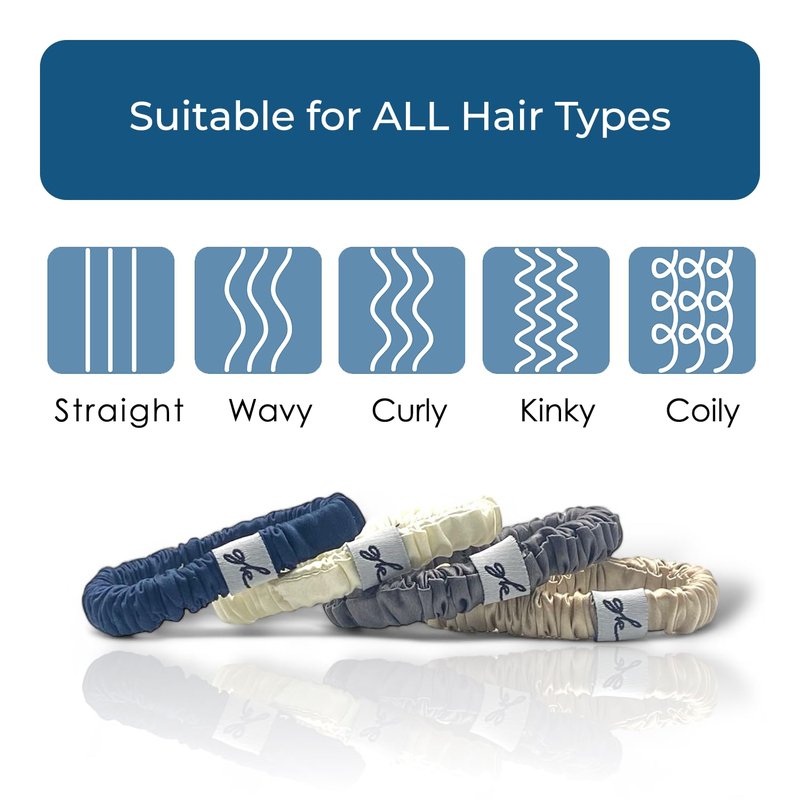 Silk Scrunchies for Women - No Damage Mulberry Silk Hair Ties | 4 Pack No Slip Elastic for All Hair Types (Neutral)