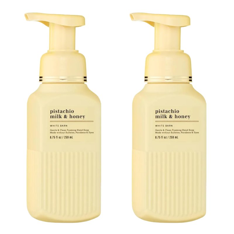 Bath & Body Works Gentle & Clean Foaming Hand Soap, Pistachio Milk & Honey Scent, Non-Drying, Made Without Sulfates & Parabens, Foaming Hand Wash for Kitchen & Bathroom, 8.75 fl oz - 2 Pack