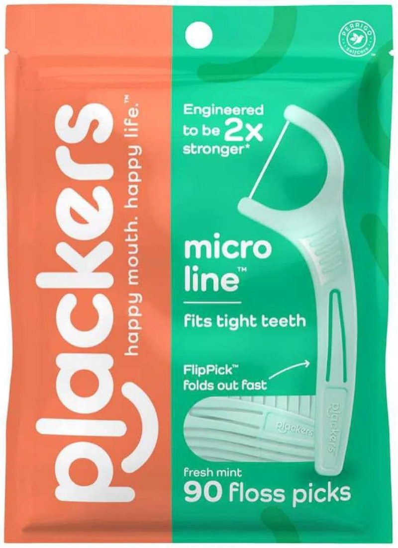 Plackers Micro Dental Flossers - Mint Flavor, Convenient Pack of 36 | Total 270 Count
