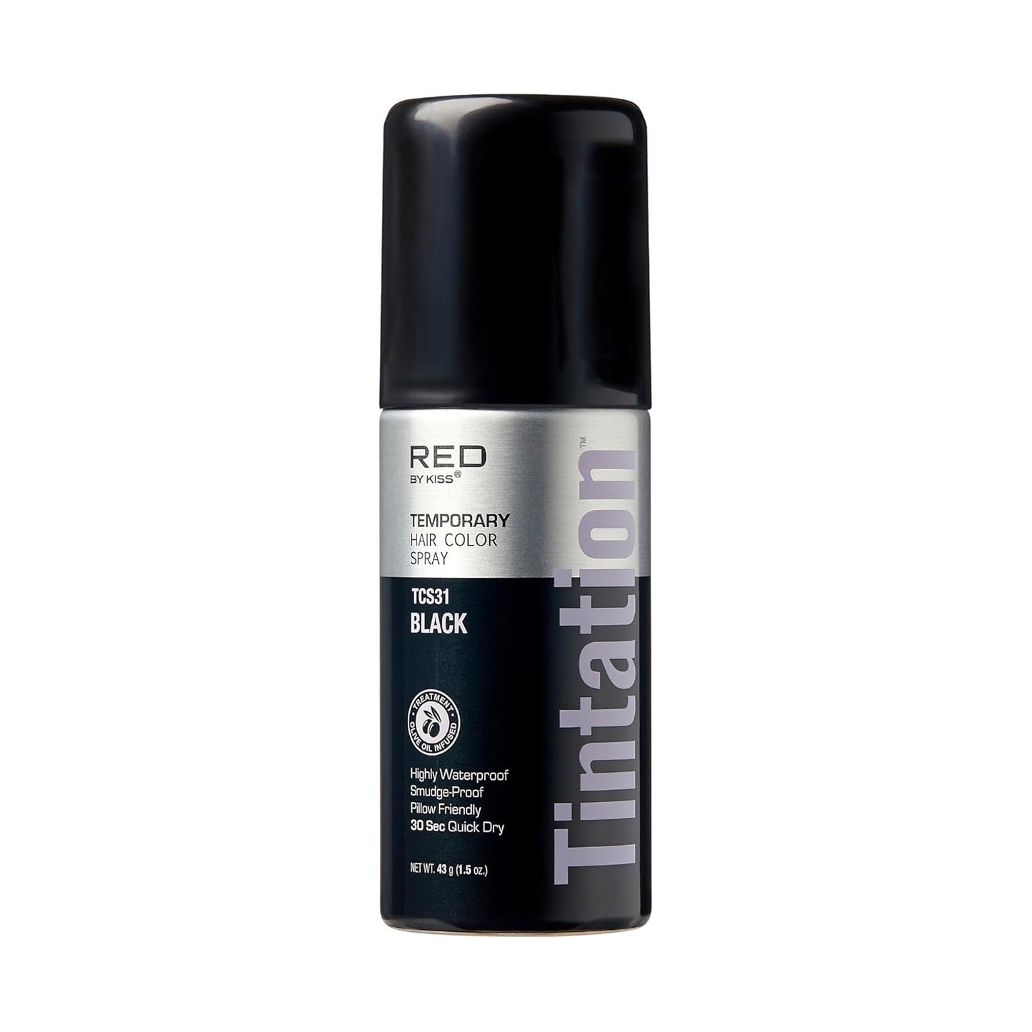 Tintation Temporary Hair Color Spray - Instant Gray Root Cover Up, Water-Resistant, Smudge-Proof | Travel Size (Black)