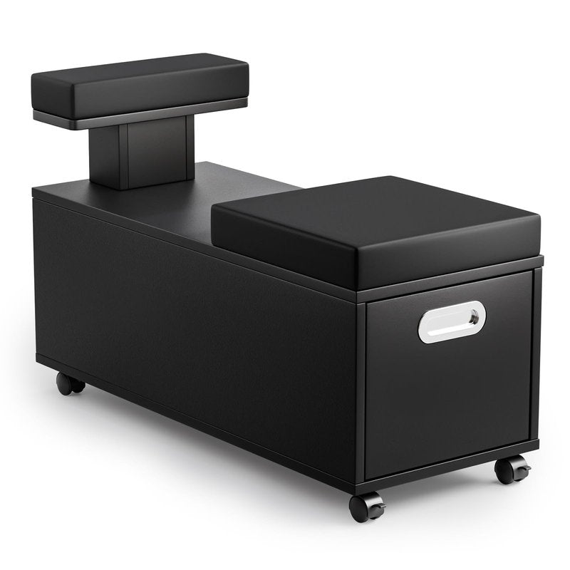 OmySalon Pedicure Cart, Foot Bath Trolley with Storage Drawer & Foot Rest, Pedicure Chair Stool for Esthetician Manicure & Foot Massage, Beauty Spa Salon with Locking Wheels, Black