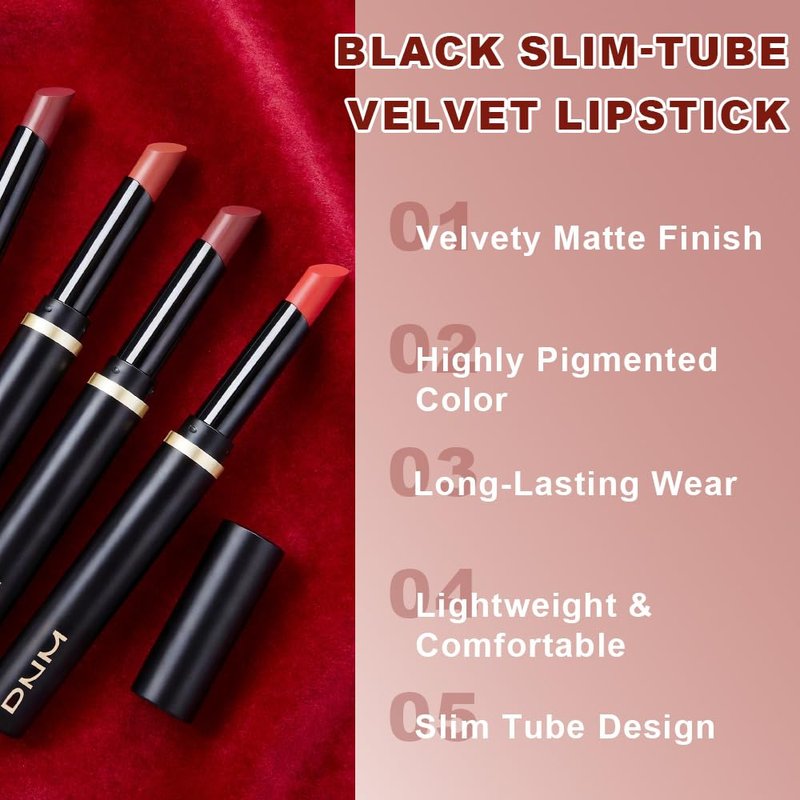 Evpct Cranberry Red Velvet Matte Lipstick - High Pigment, Long-Lasting & Waterproof | 24-Hour Silky Stain