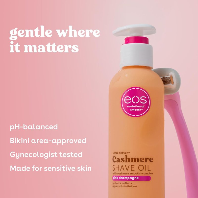 EOS Shower Essentials Bundle | Body Lotion, Body Wash & Shave Oil - Pink Champagne Scent