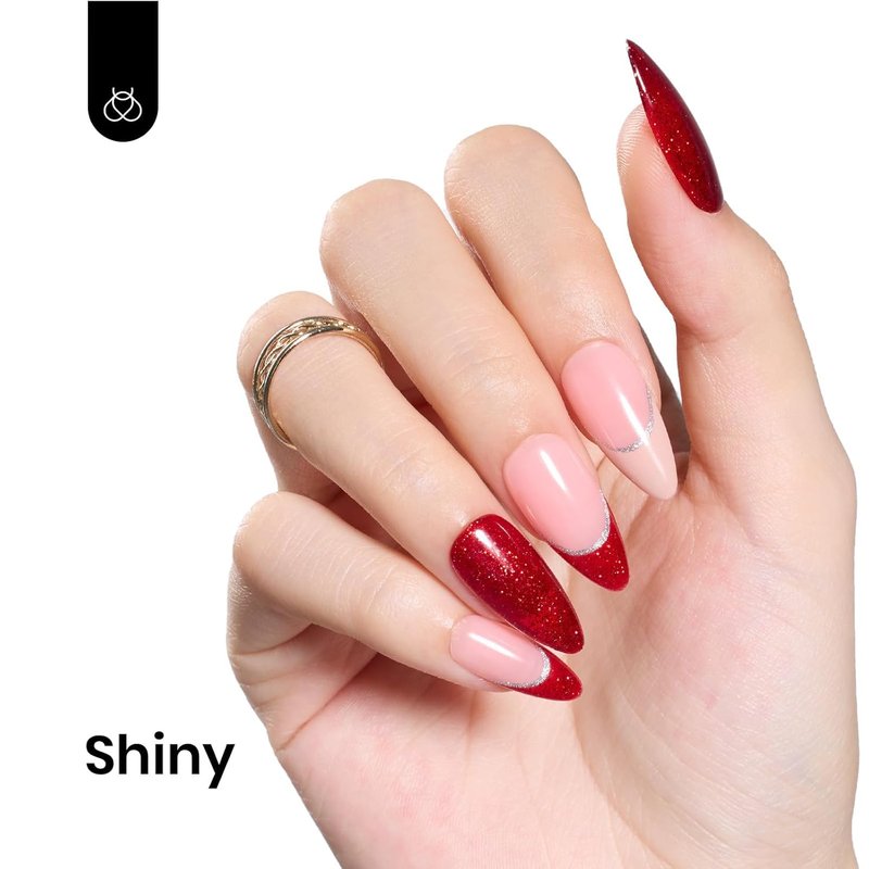 Beetles Glitter Red Gel Nail Polish - Wine Red Shimmer for Stunning Nail Art | 0.5 Oz (15ml)
