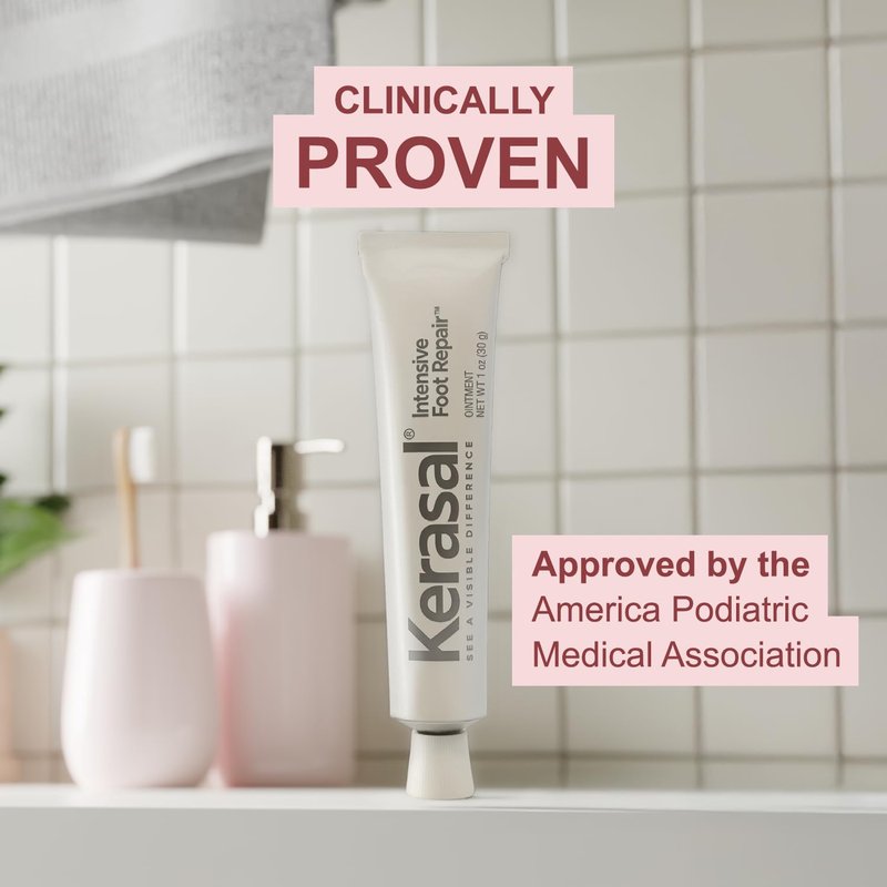 Kerasal Intensive Foot Repair Ointment - Heal Cracked Heels & Dry Feet | 1 oz, 2 Count
