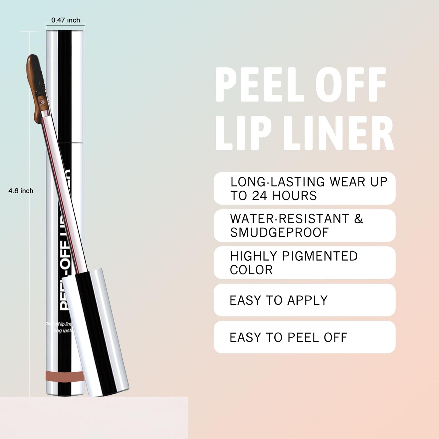 Wugbc Peel Off Lip Liner Stain 3 Colors, Lip Stain Peel Off Long Lasting Brown Lip Liner Set Matte Lip Tint Stain Tattoo Transfer Proof Highly Pigmented Color Precise Lip Pencil Contour for Women