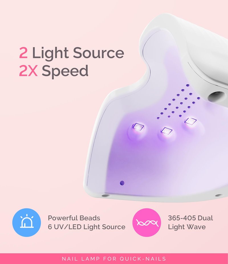 MelodySusie 48W LED UV Nail Lamp - Black, Energy Efficient, 365nm-405nm Wavelength, Compatible with Most Gels, 4 Timer Settings, Infrared Sensor, User-friendly Design, Widely Applications