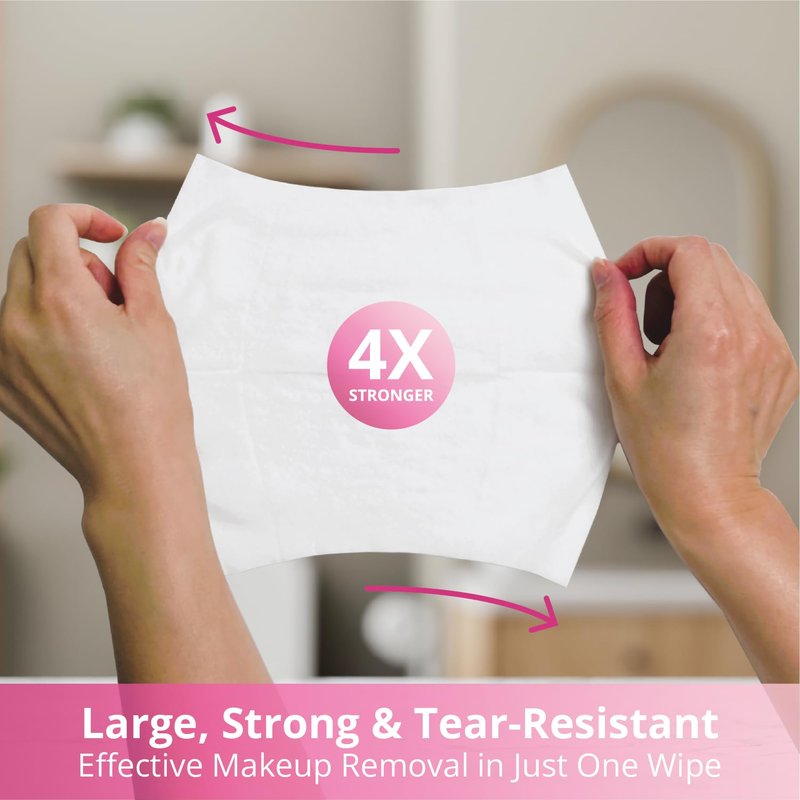 Air Jungles Pink Micellar Makeup Remover Wipes - 25ct Individually Wrapped Travel Size Facial Cleansing Wipes with Vitamin E, Gentle Face Wipes for Sensitive Skin, Gift for Women & Girls