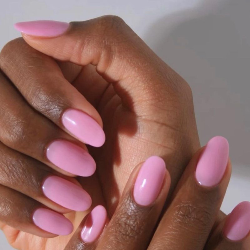 modelones Short Press on Nails, Oval Fake Nails Kit Press Ons with Nail Glue, Adhesive Tabs, Nail File, Prep Pad, Manicure Stick, Pink, 32Pcs 16 Sizes, Spring Women Girl Gift