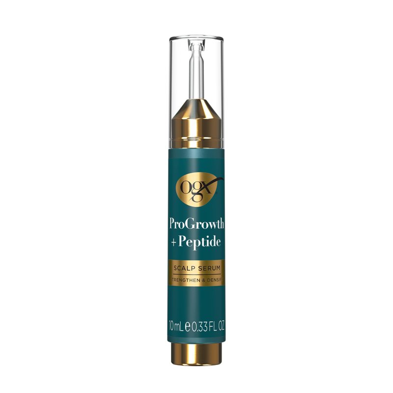 OGX ProGrowth + Peptide Scalp Serum, Strengthens & Densifies by Hydrating the Scalp and Reinforcing Roots to Support Natural Hair Growth, 0.33 fl. oz