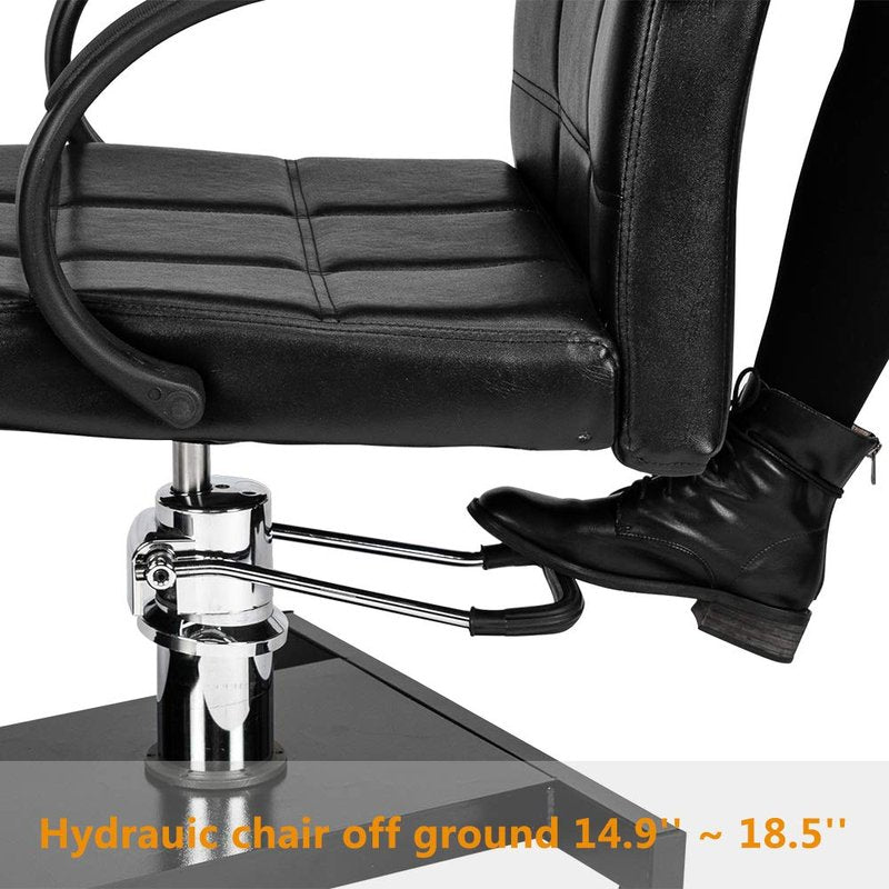 mefeir Pedicure Chair, Pedicure Station Unit with Hydraulic Seat & Foot Rest, Foot Spa Massage Station Nail Tech Furniture, Perfect for Beauty Salon Home Use(Black)