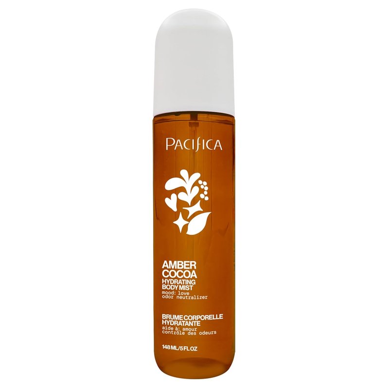 Pacifica Amber Cocoa Gourmand Body Mist - Warm Vanilla Coffee Fragrance Spray | Hydrating, Vegan, 5 oz