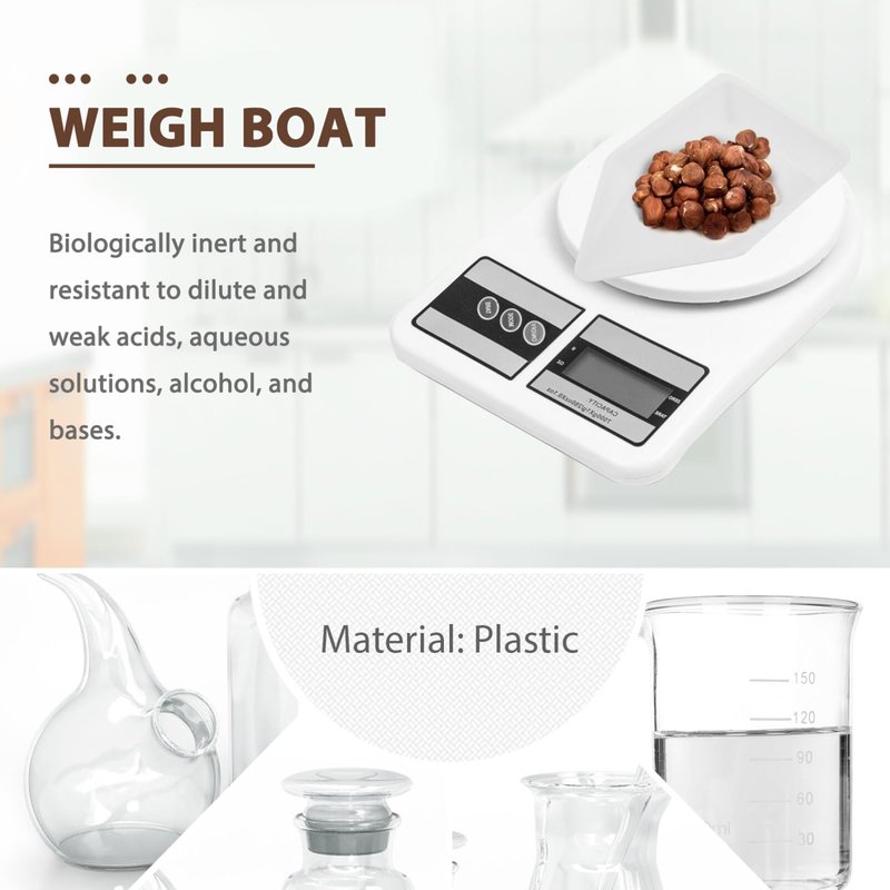10 Pack Weigh Boats, Anti-Static Disposable Weighing Trays for Scale, Hexagonal Easy Pour Lab Weighing Dishes for Measuring Powders, Liquids & Sample Container